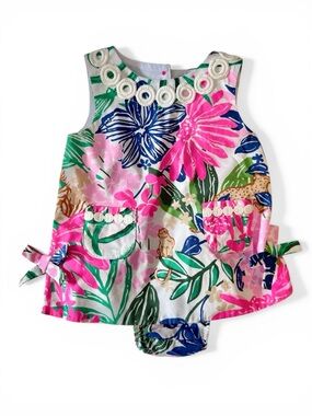Lilly Pulitzer 3-6M Baby Dress Set NWOT Bright Jungle Print
